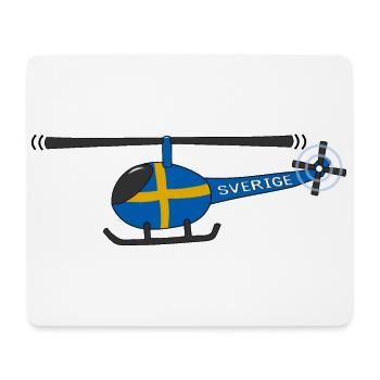 Helicopter Sweden Flag Children - Mouse Pad (horizontal) - white - Front