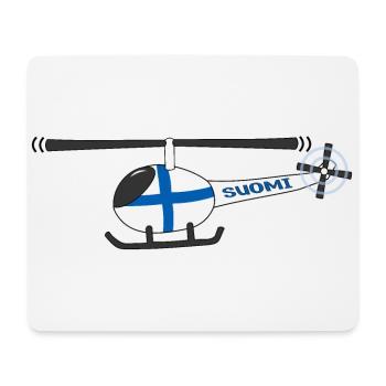 Drapeau de la Finlande Hélicoptère Enfants - Tapis de souris (format paysage) - blanc - Devant