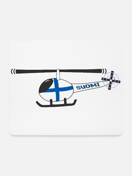 Finnland Flagge Hubschrauber Kinder - Mousepad (Querformat) - Weiß