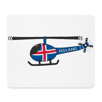 Helicopter Iceland Flag Children - Mouse Pad (horizontal) - white - Front