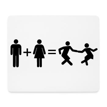 Garçon plus fille égale danse. cadeau danseurs - Tapis de souris (format paysage) - blanc - Devant