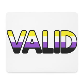 VALID enby: non-binary people are valid pride flag - Mouse Pad (horizontal) - white - Front