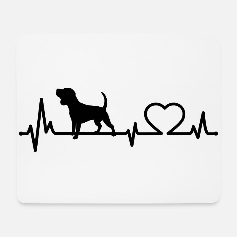 Beagle Herzschlag Hunderasse Hundehalter Geschenk - Mousepad (Querformat) - Weiß