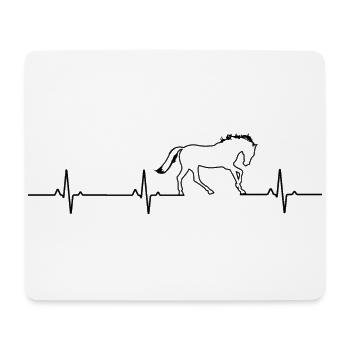 Pferd Herzschlag Reiten - Mousepad (Querformat) - Weiß - Vorne
