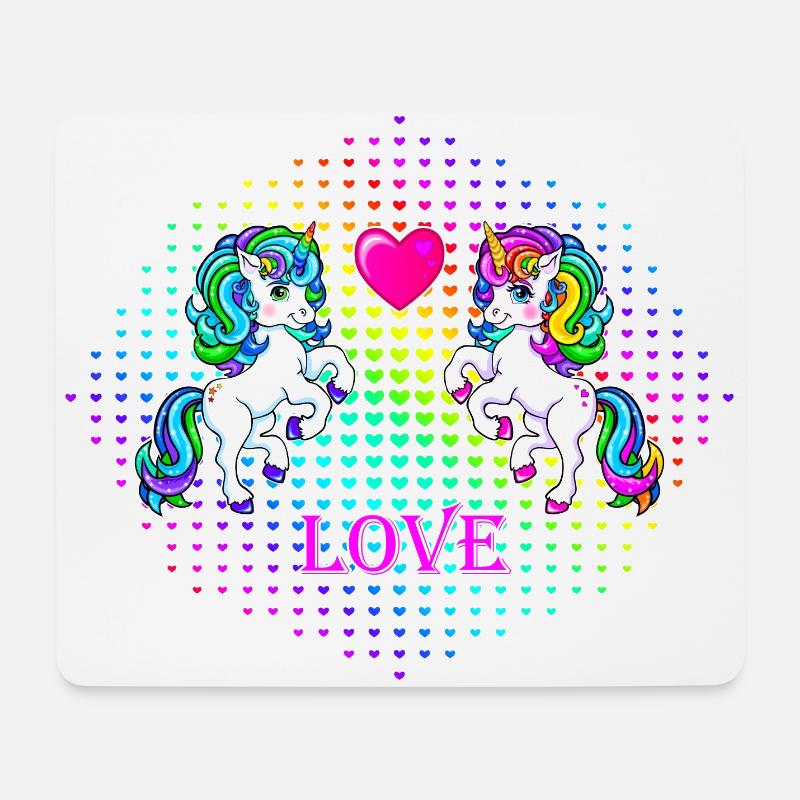Einhorn Liebe Valentinstag 2022 - Mousepad (Querformat) - Weiß