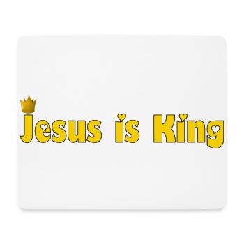 Jésus est Roi (amour) - Roi, Dieu, Chrétien - Tapis de souris (format paysage) - blanc - Devant