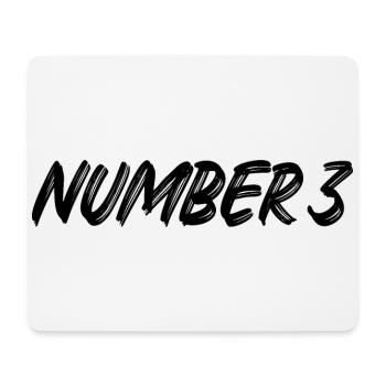 Number 3 - drei - dritter - dritte - 3 - Nummer 3 - Mousepad (Querformat) - Weiß - Vorne