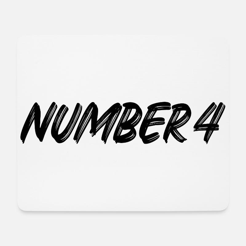 Number 4 - vier - vierter - vierte - 4 - Nummer 4 - Mousepad (Querformat) - Weiß