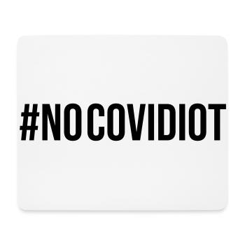 No Covidiot - Mousepad (Querformat) - Weiß - Vorne