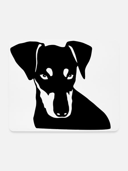 Deutscher Pinscher 003 - Mousepad (Querformat) - Weiß