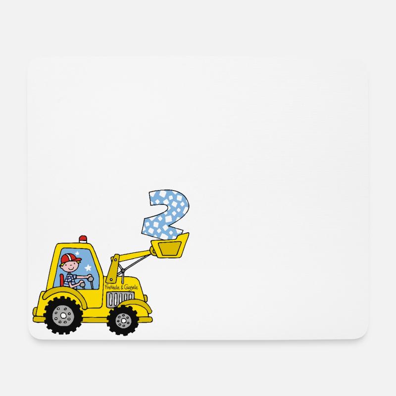 Bagger 2. Geburtstag - Mousepad (Querformat) - Weiß