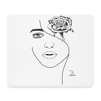 Visage Fleurissant - Tapis de souris (format paysage) - blanc - Devant