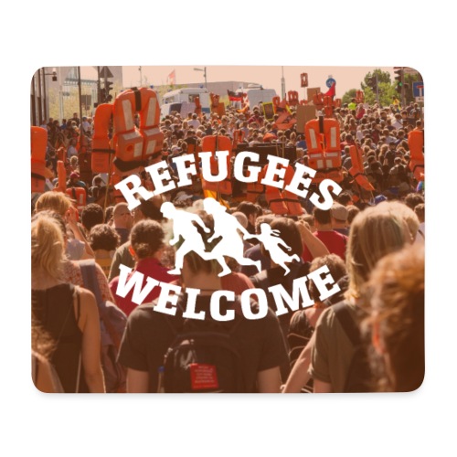 Refugees Welcome - Seebrücke Demo - Mousepad (Querformat)