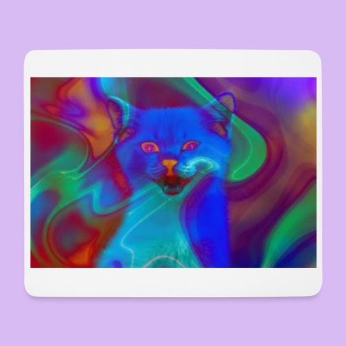 Gattino con effetti neon surreali - Tappetino per mouse (orizzontale)