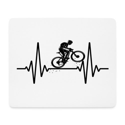 MTB Herzschlag | Mountainbike Herzfrequenz Fahrrad - Mousepad (Querformat)