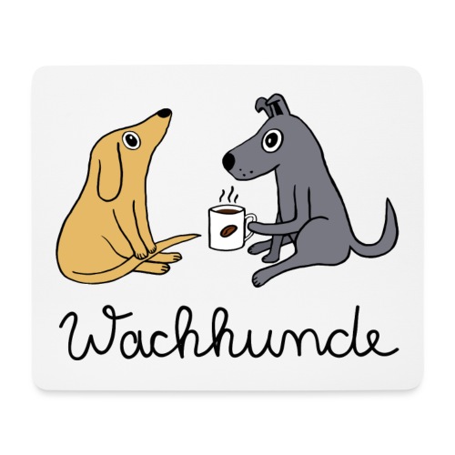 Wachhunde - Nur wach mit Kaffee - Mousepad (Querformat)