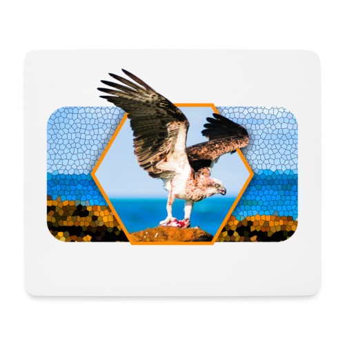 Adler mit gespreizten Flügeln und Grafik-Form - Mousepad (Querformat)