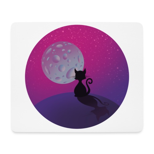 Katze und der Mond - Mousepad (Querformat)