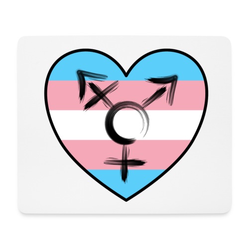 Herz mit Fahne - Transsexualität - Mousepad (Querformat)