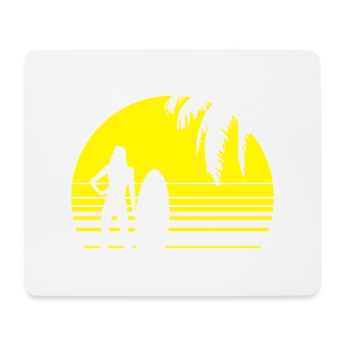 BEACH SURFING GIRL PALME 1C - Mousepad (Querformat)