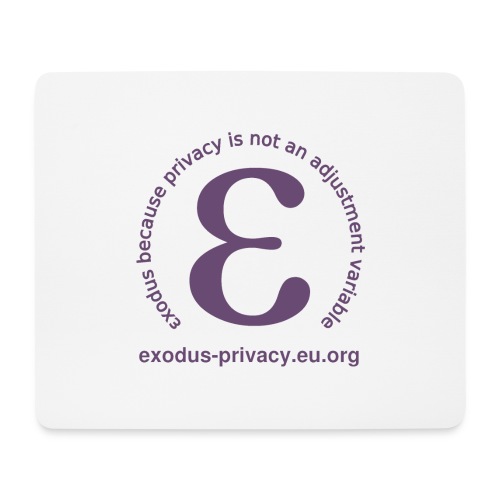 Exodus Privacy : logo et slogan - Tapis de souris (format paysage)