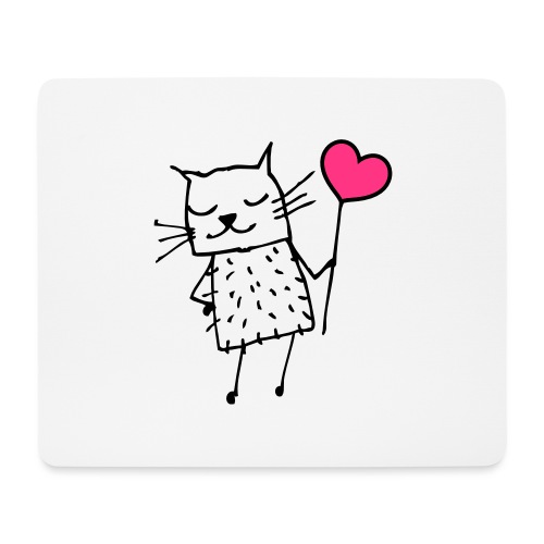 Katze mit Herz: Liebe - Mousepad (Querformat)
