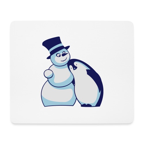 Schneemann und Pinguin - Mousepad (Querformat)