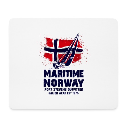 Maritime Sailing - Norway Flag - Vintage Look - Mousepad (Querformat)