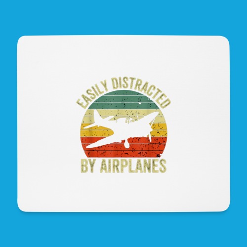 Easily Distracted by Airplanes - Mousepad (Querformat)