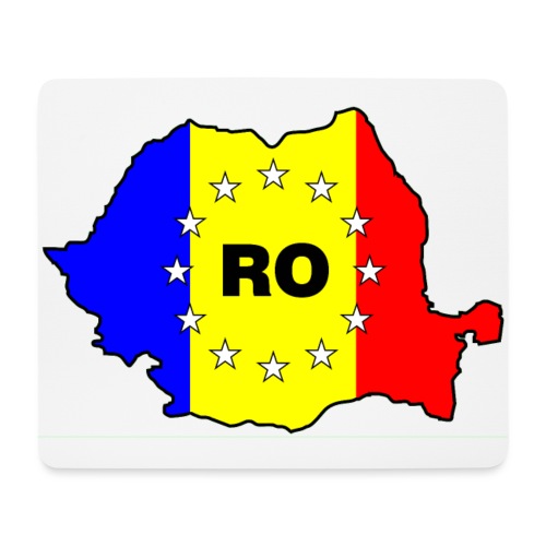 Rumänien-Karte mit EU-Sternen - Mousepad (Querformat)
