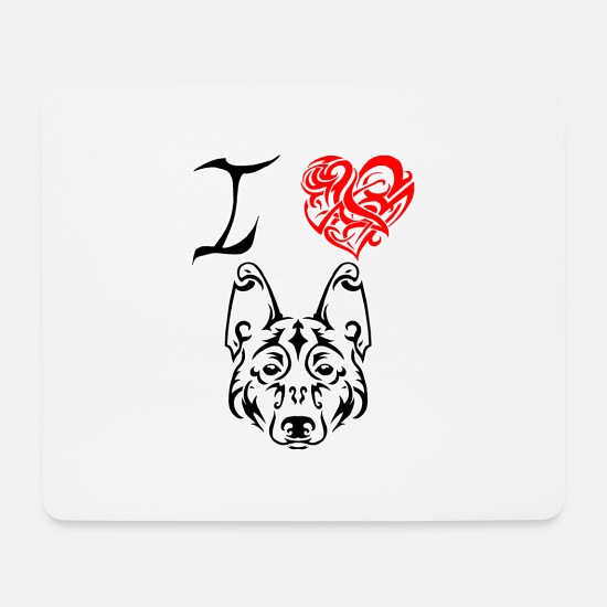 I love puppy, German Shepherd, Pet, Tribal Tattoo' Mouse Pad | Spreadshirt