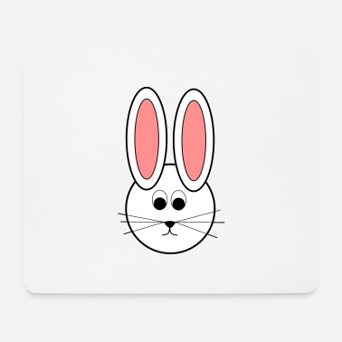 Cartoon bunny rabbit white pink' Mouse Pad | Spreadshirt
