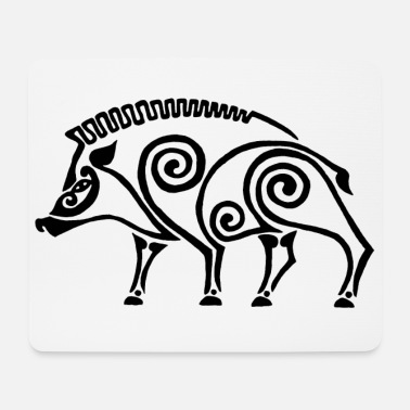 black celtic boar' Mouse Pad | Spreadshirt