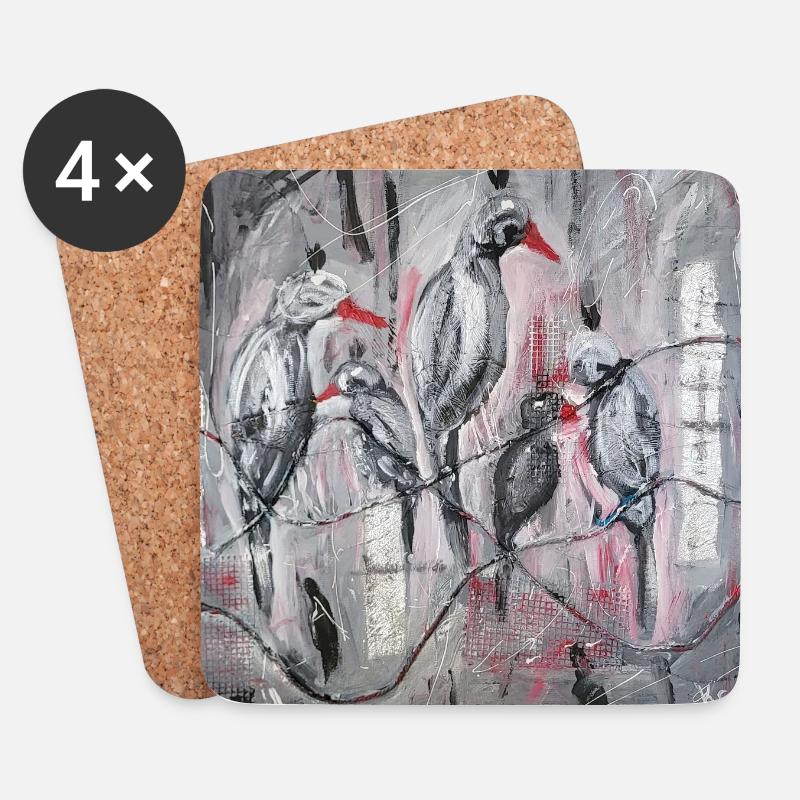 Ravens - Coasters (set of 4) - white