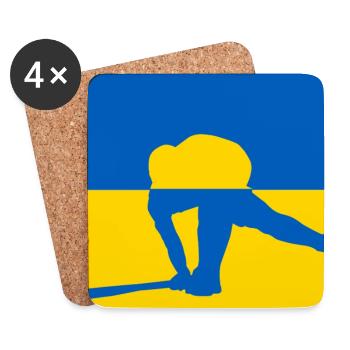 Ukraine Peace Hockey Design - Coasters (set of 4) - white - Front