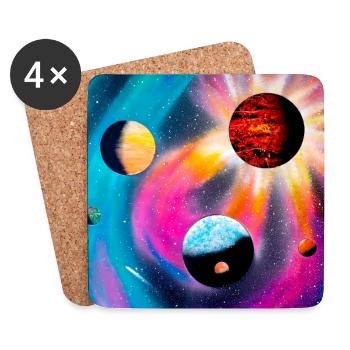 Farbenfrohe Galaxie - Untersetzer (4er-Set) - Weiß - Vorne