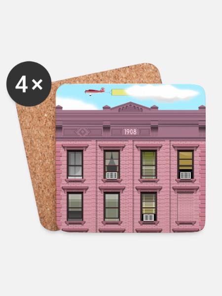 NEW YORK FACADE - Untersetzer (4er-Set) - Weiß