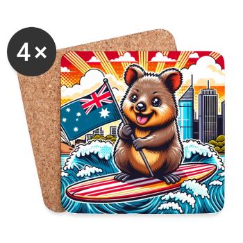 Quokka Australien Sydney Design - Untersetzer (4er-Set) - Weiß - Vorne