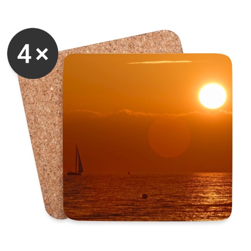 Segelboot im Sonnenuntergang - Untersetzer (4er-Set)