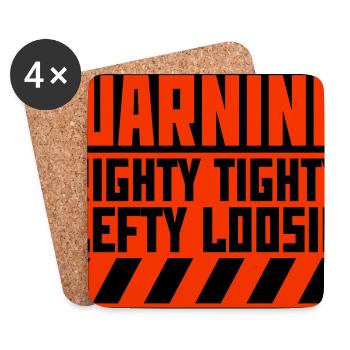 Righty Tighty Lefty Loosie Lustig Heimwerker Logo - Untersetzer (4er-Set) - Weiß - Vorne