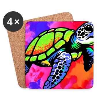 turtle - Coasters (set of 4) - white - Front