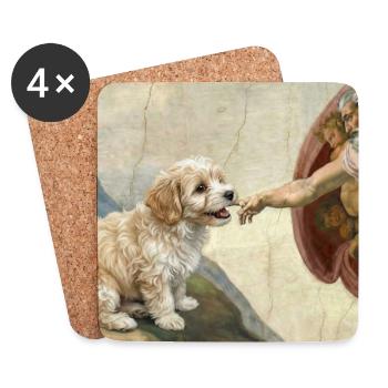 Hund Gottes Hand Havaneser Hunde meme - Untersetzer (4er-Set) - Weiß - Vorne