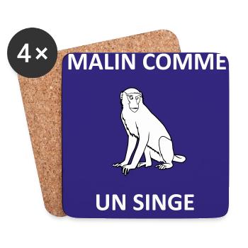 Clever as a monkey - Coasters (set of 4) - white - Front