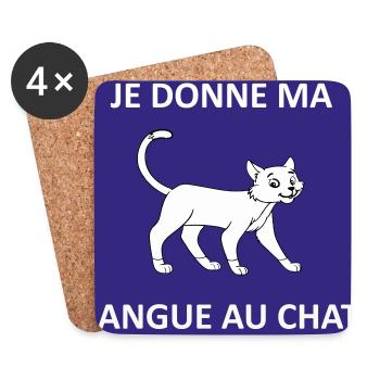 Ich gebe der Katze meine Zunge - Untersetzer (4er-Set) - Weiß - Vorne