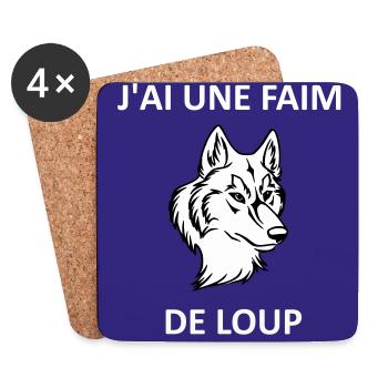 J'ai une faim de loup - Dessous de verre (lot de 4) - blanc - Devant