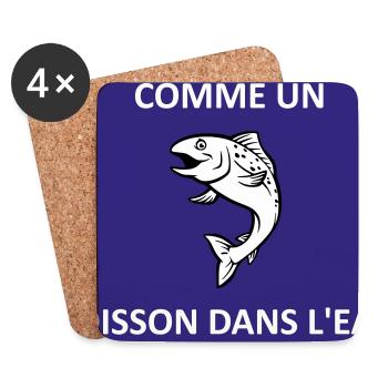 Like a fish in water - Coasters (set of 4) - white - Front