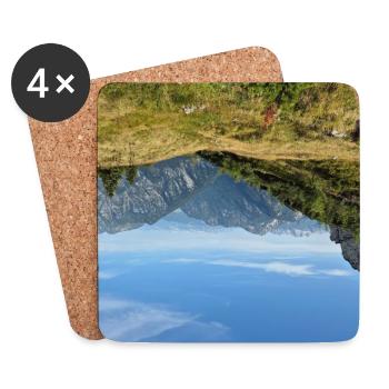 Alpine Panorama - Untersetzer (4er-Set) - Weiß - Vorne
