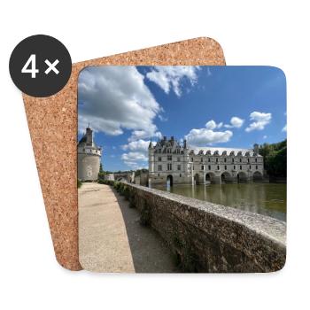Burg von Chenonceau - Untersetzer (4er-Set) - Weiß - Vorne