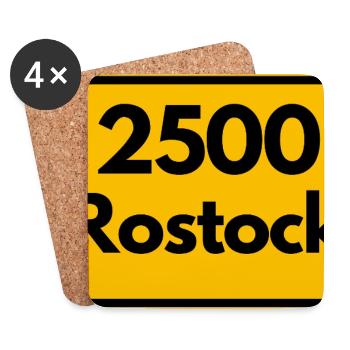 ALTE POSTLEITZAHL PLZ RETRO 2500 ROSTOCK HANSEPORT - Untersetzer (4er-Set) - Weiß - Vorne