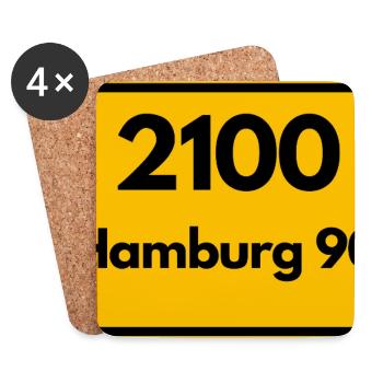 ALTE POSTLEITZAHL PLZ RETRO 2100 HAMBURG 90 ALSTER - Untersetzer (4er-Set) - Weiß - Vorne